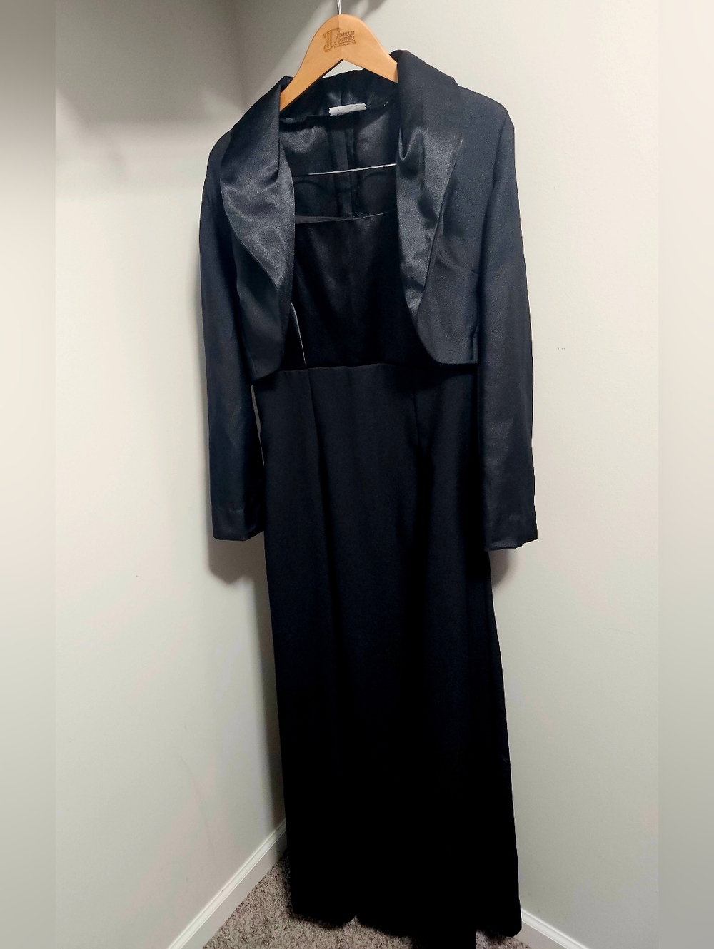 Black Formal Evening Gown Dress w/ Bolero Jacket